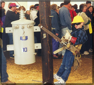 Young boy climbing